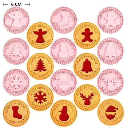 🔥50% OFF🎄Festive Christmas Cookie Cutter Set 3D Holiday Baking Stamps