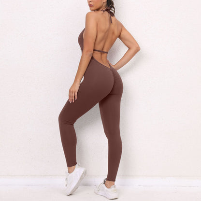 Lace-up Backless Jumpsuit