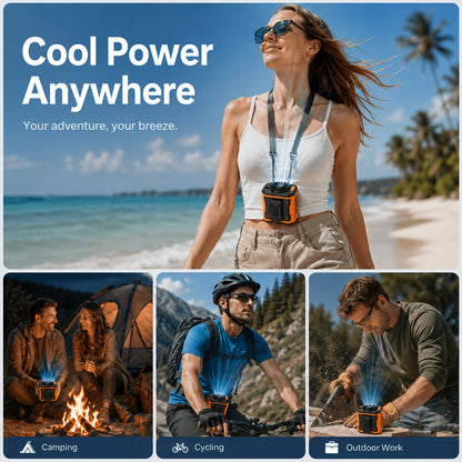 💥50%OFF🌬️Rechargeable Portable Mini Waist Fan with Belt Clip, 199 Speeds, for Outdoor Workers