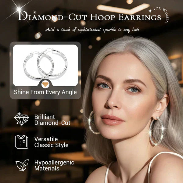 💎Diamond-Cut Hoop Earrings for Women