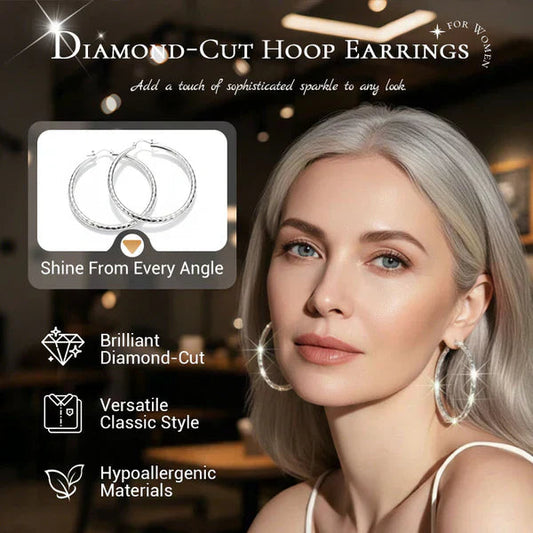 💎Diamond-Cut Hoop Earrings for Women
