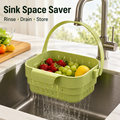 🔥LAST DAY 50% OFF  🥬 Foldable Over-Sink Drain Basket