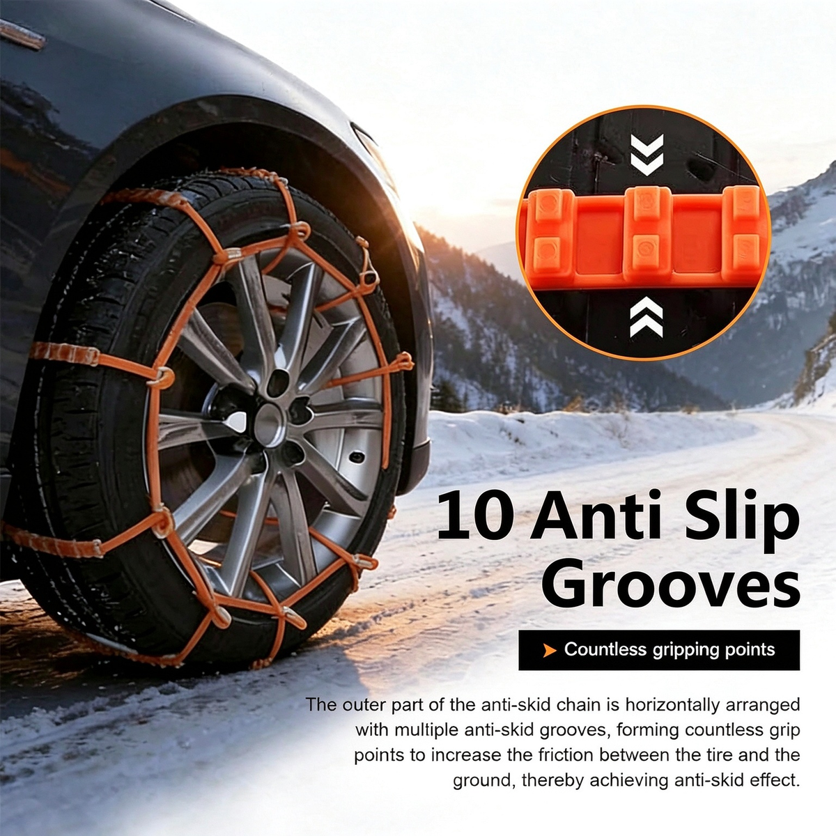 🎉50%OFF✨10/20 Pcs Winter Car Snow Chains Universal Anti-Skid Tire Chain ❄️