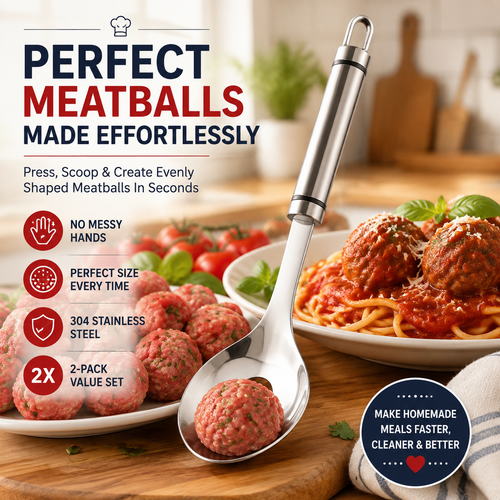 🍝 Stainless Steel Meatball Maker Spoon