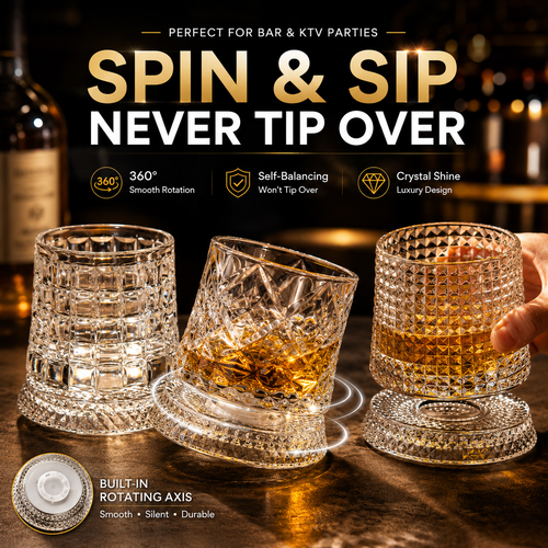 ✨50% Off For A Limited Time✨360° Rotating Crystal Glass Cup