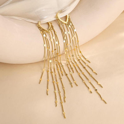🔥HOT SALE🔥✨14K Gold Plated Long Tassel Earrings for Women