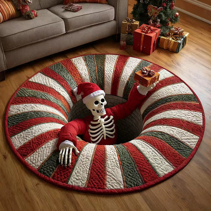 🎃First 50 Customers Enjoy 51% oFF🔥3D Skeleton Vortex Quilted Round Halloween Rug
