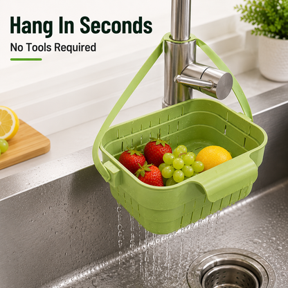 🔥LAST DAY 50% OFF  🥬 Foldable Over-Sink Drain Basket