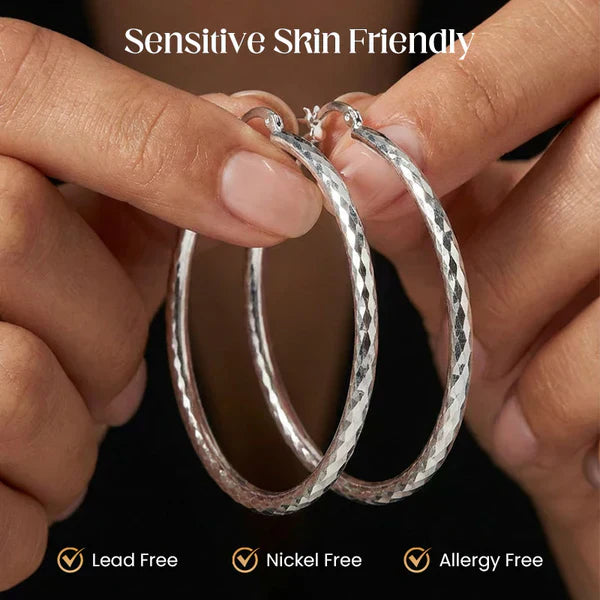 💎Diamond-Cut Hoop Earrings for Women