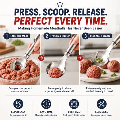 🍝 Stainless Steel Meatball Making Spoon 🌟