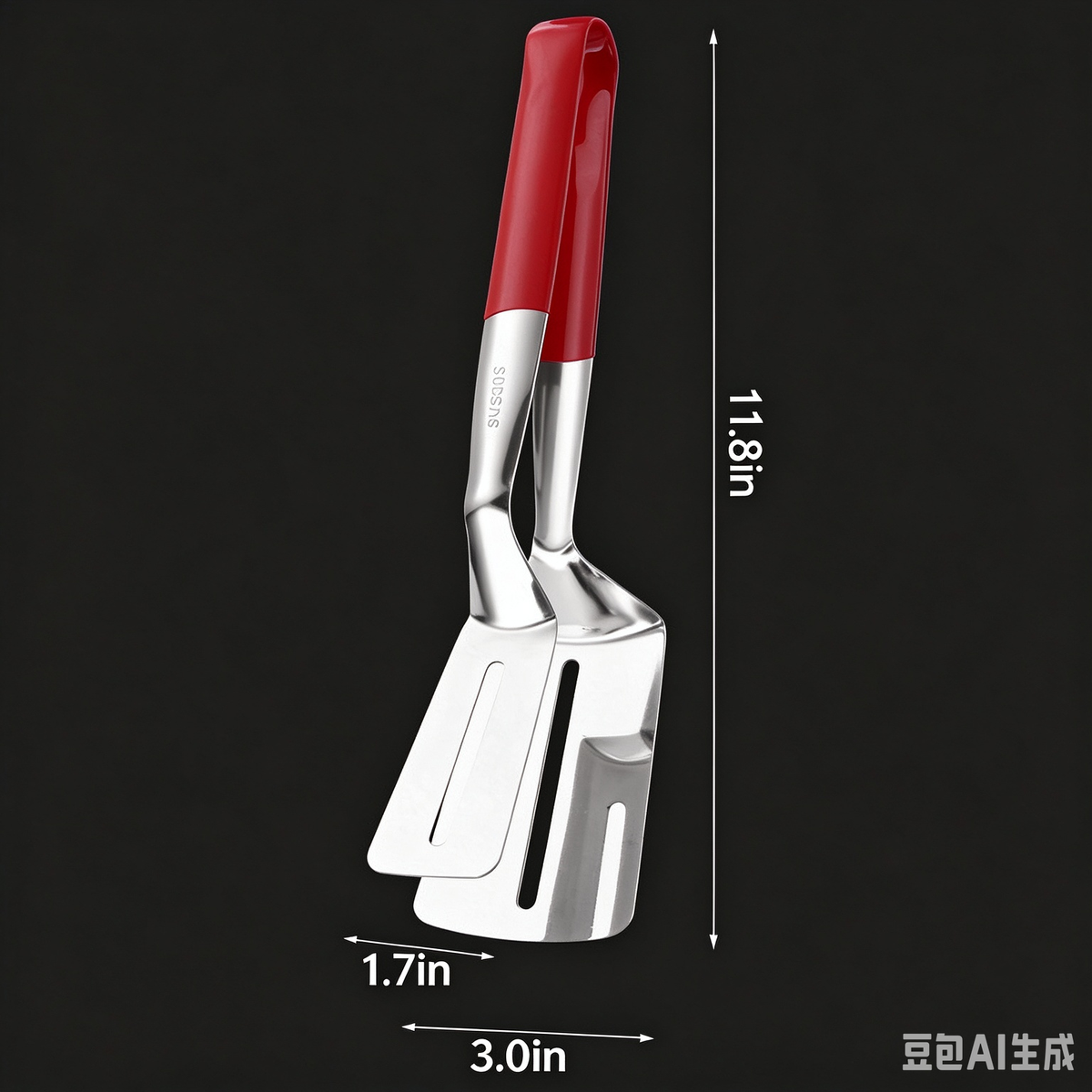🍳 2-in-1 Spatula Tongs for Cooking and BBQ –304 Stainless Steel Food Flipper