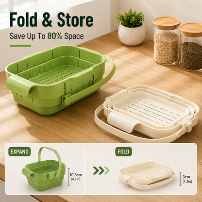 🔥LAST DAY 50% OFF  🥬 Foldable Over-Sink Drain Basket