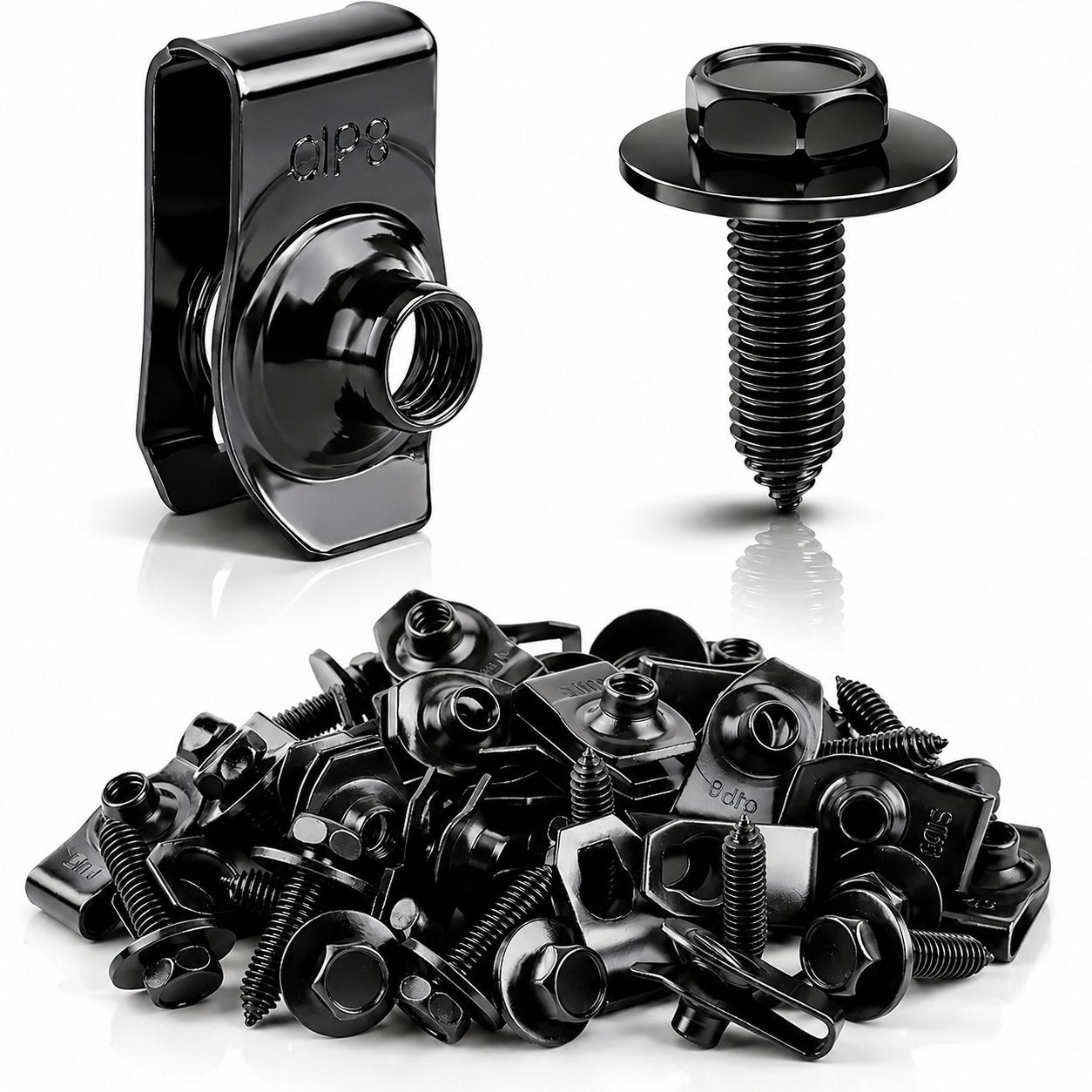 ⚙️ 50-piece set of 1/4-inch body bolts and U-nut clips