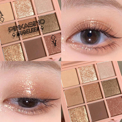 🔥Buy 1 Get 1 Free🔥Knitted Sweater 9 Shades Eyeshadow Palette, Earth Tone Matte Shimmer Glitter Orange Brown Chocolate Makeup