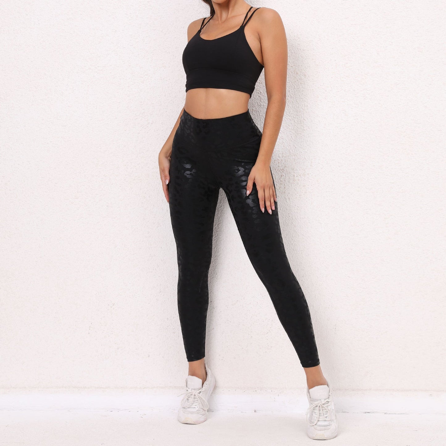 Glossy Leopard Print High-rise Leggings