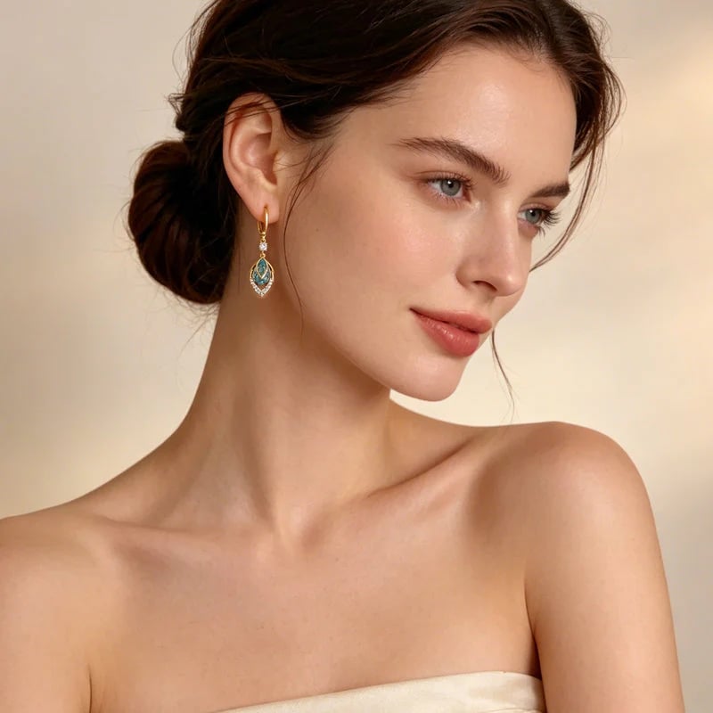 ⏳2026 Luxury Collection ⏰Sky Blue Drop Dangle Hoop Earrings💧💍