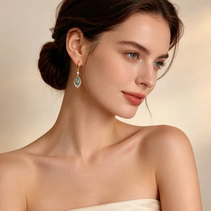 ⏳2026 Luxury Collection ⏰Sky Blue Drop Dangle Hoop Earrings💧💍
