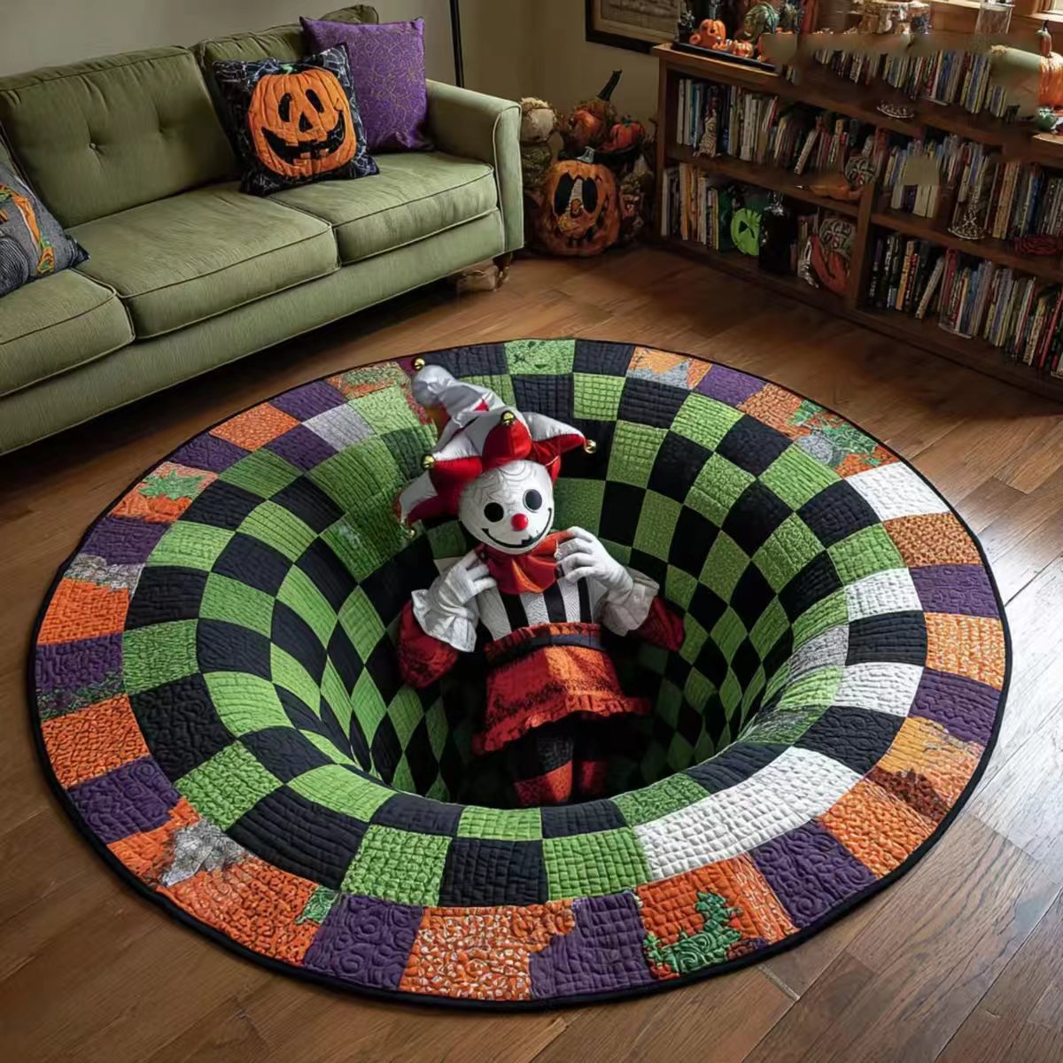 🎃First 50 Customers Enjoy 51% oFF🔥3D Skeleton Vortex Quilted Round Halloween Rug