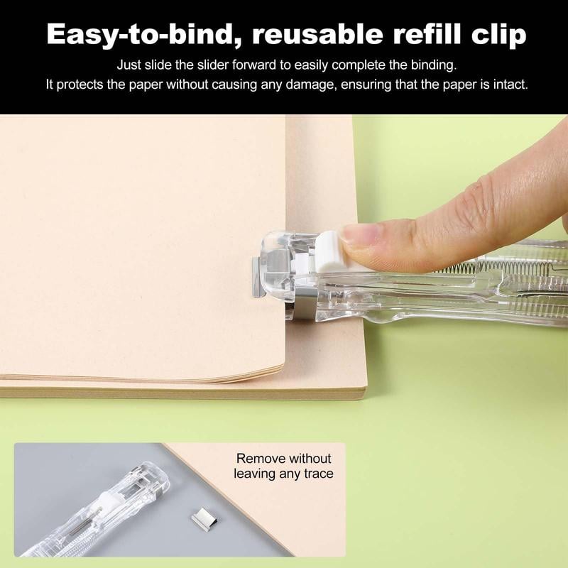 🔥50% OFF✨Portable Binder Clip Stapler - Includes 50 reusable clips