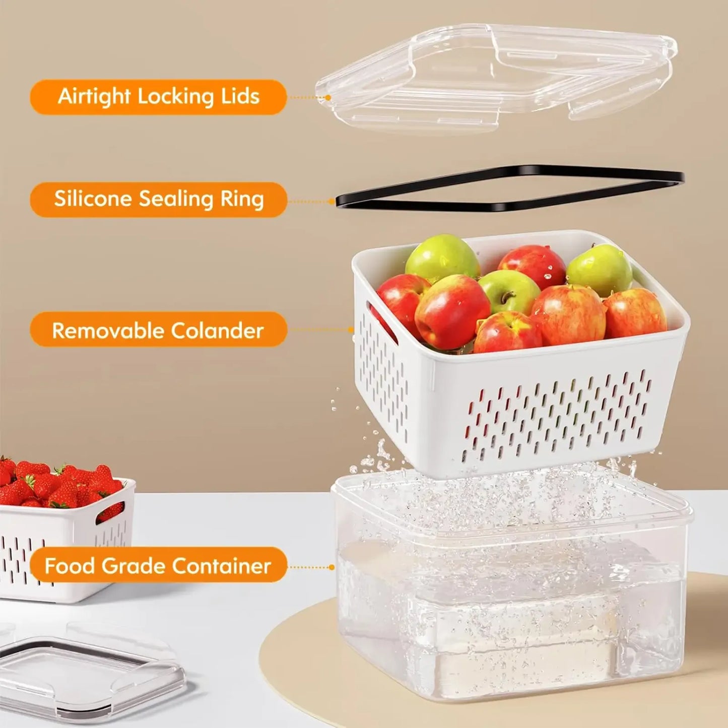 🔥Limited-time 50% off✨Refrigerator Organizer Box - Stackable Fruit Storage Container