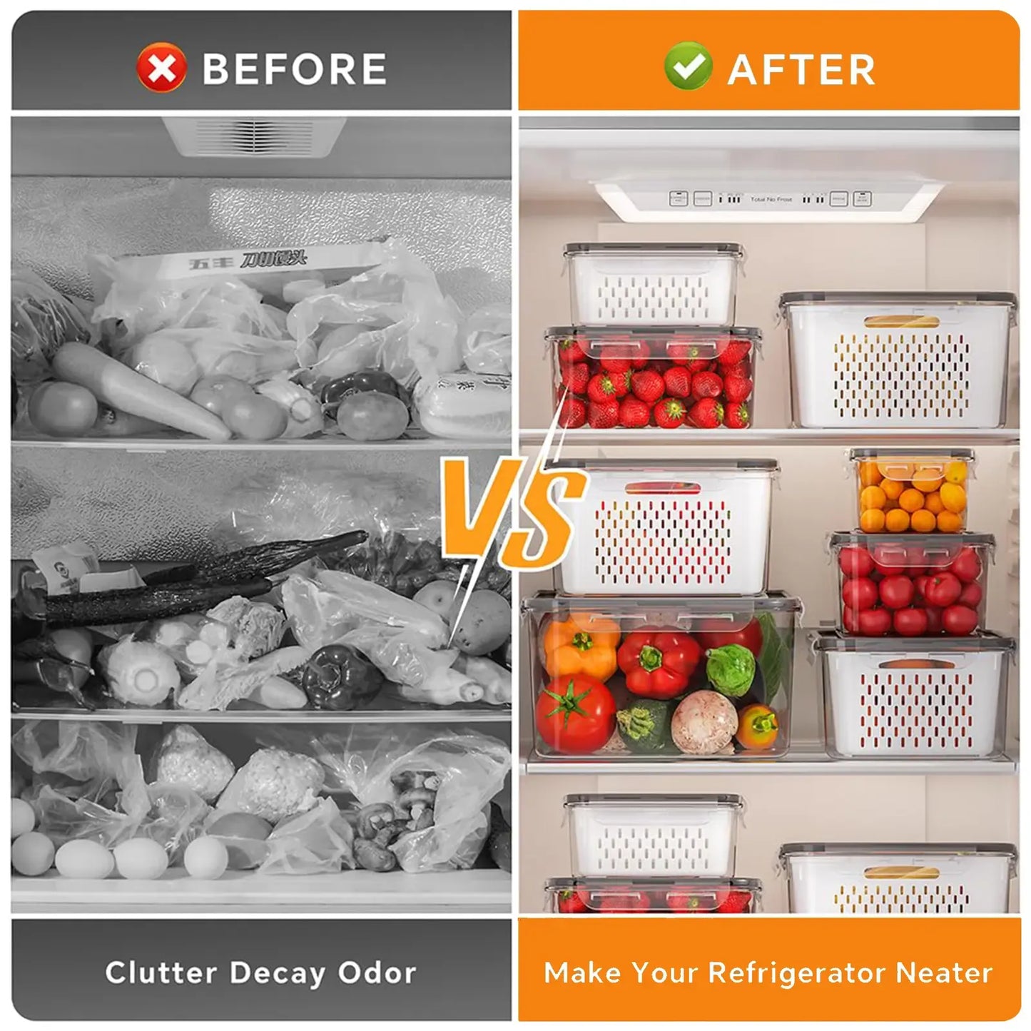 🔥Limited-time 50% off✨Refrigerator Organizer Box - Stackable Fruit Storage Container