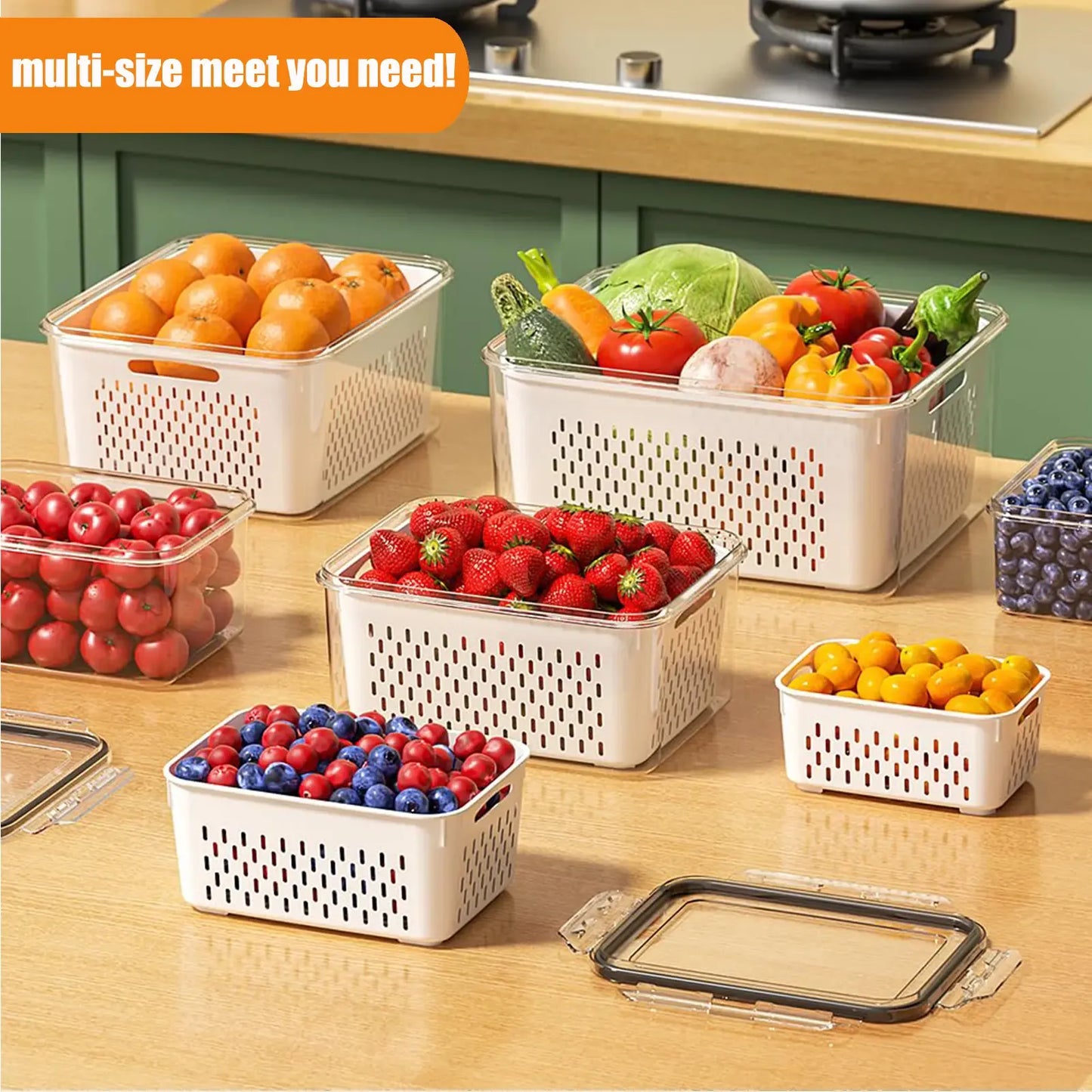 🔥Limited-time 50% off✨Refrigerator Organizer Box - Stackable Fruit Storage Container
