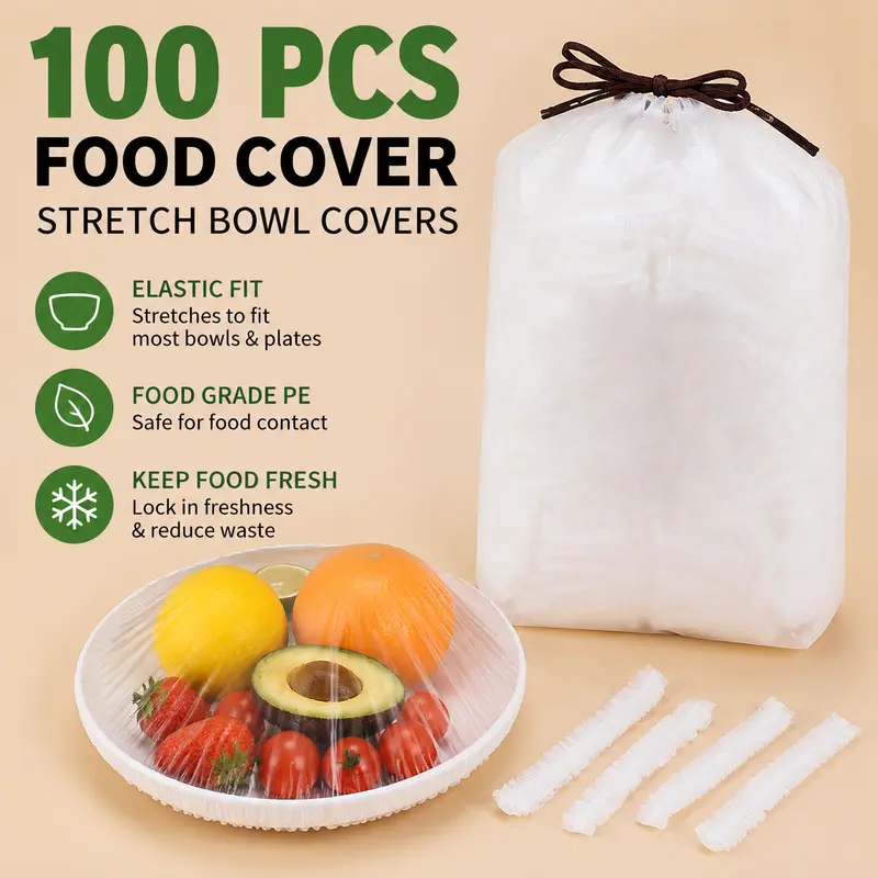 🔥100PCS Disposable Stretch Food Covers for Bowls & Plates