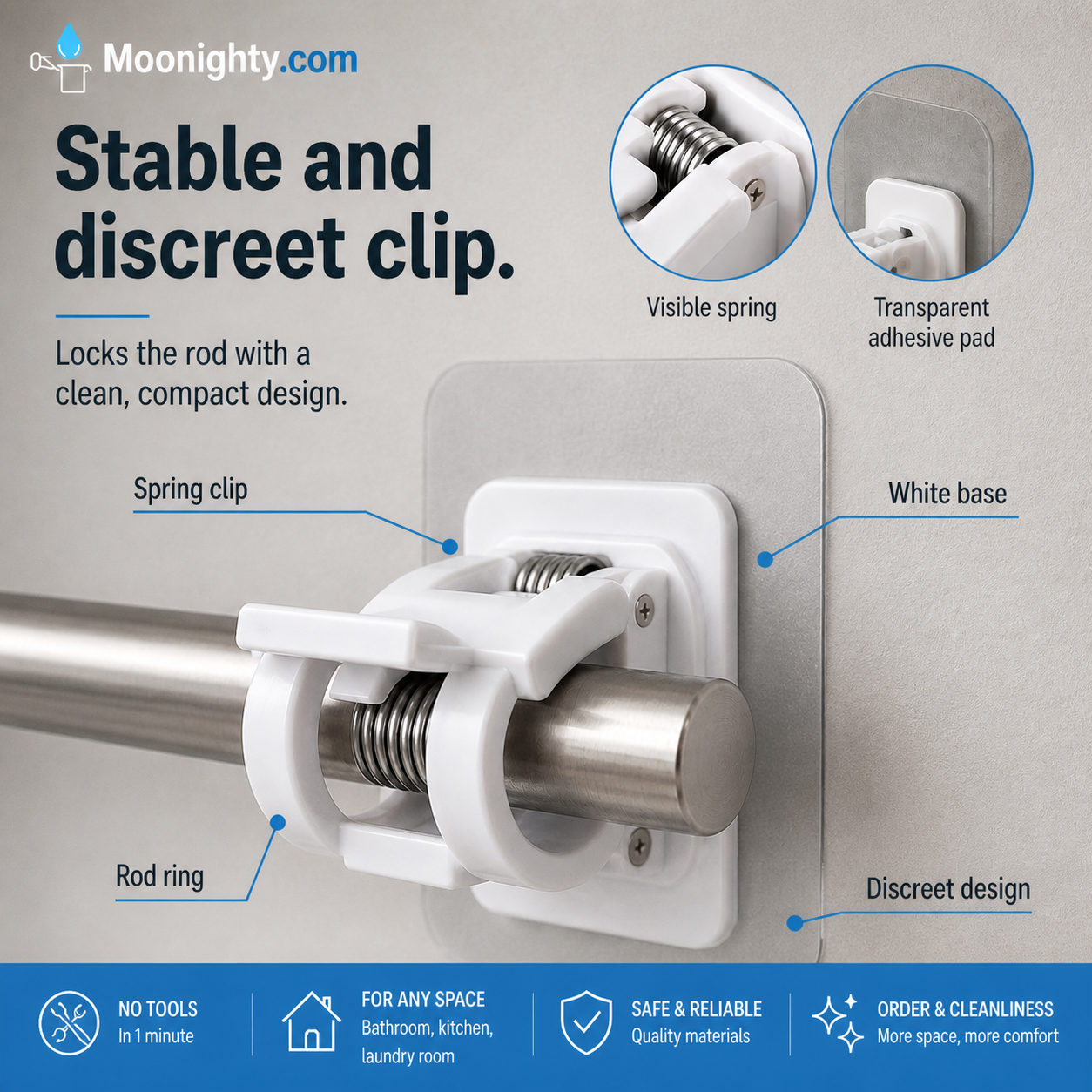 🔥50%off🔥Nail-Free Adjustable Curtain Rod Hooks