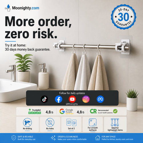 🔥50%off🔥Nail-Free Adjustable Curtain Rod Hooks