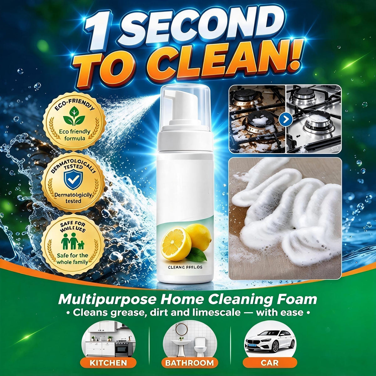 🔥 Buy 1, Get 1 Free – Today Only! 💥 Multi-Purpose Foam Cleaning Spray