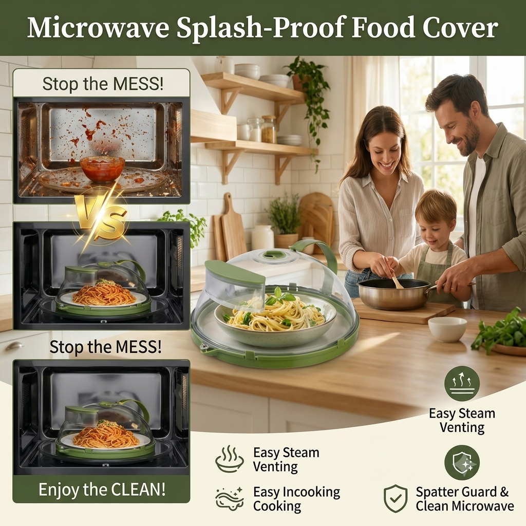 🧑‍🍳Upgraded version🌟Microwave Splash-Proof Food Cover