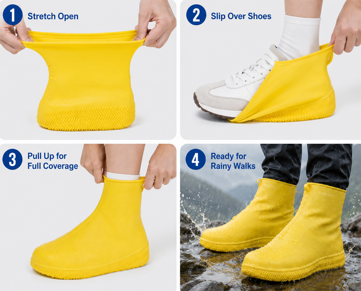 🌧️Heavy-Duty Rain Shoe Covers – Anti-Slip & Fold Into Your Bag