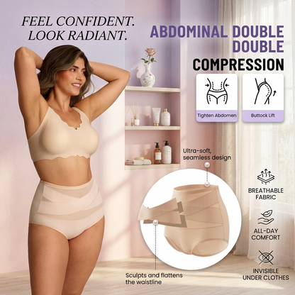 🌸Plus-Size High-Waist Cross Tummy Control Panties