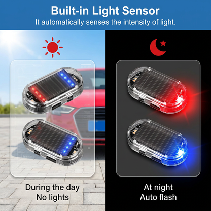 🔥BUY 1 GET 1 FREE🚗Solar Powered Fake Car Alarm Light Auto LED Security Warning Flashing Light