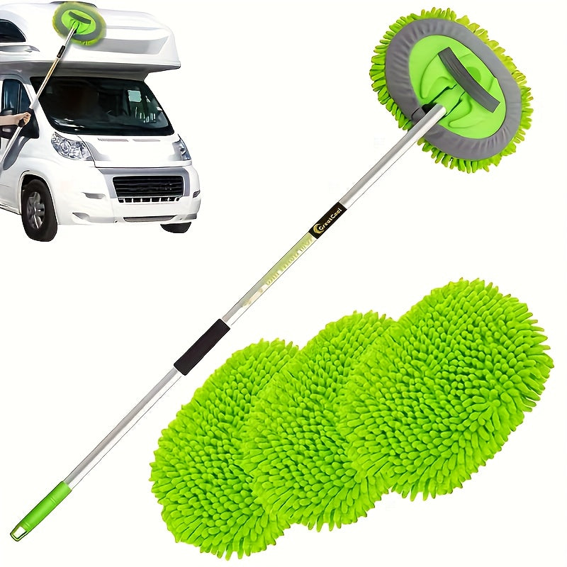🚗 50% OFF🧽Car Wash Brush Mop 63" Long Handle Extendable Cleaning Mitt(3 *Mop Head)