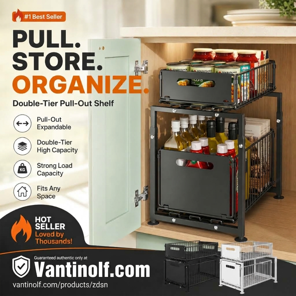 📦 Get 50% off—limited to the first 50 customers! Double-layer pull-out storage rack