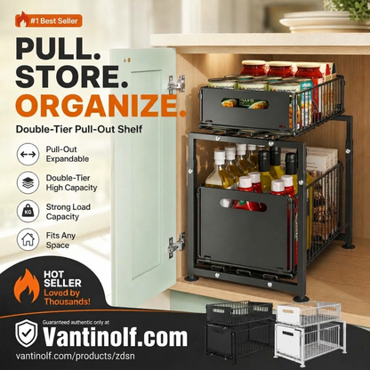 📦 Get 50% off—limited to the first 50 customers! Double-layer pull-out storage rack
