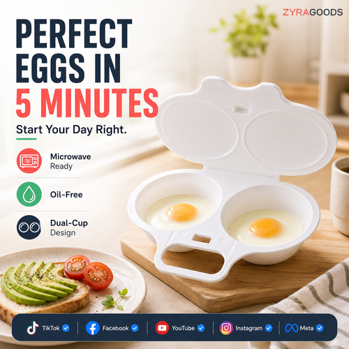 ⏱️First 30 customers enjoy buy 1 get 1 free!🥚Microwave Egg Poacher with Lid & Handle