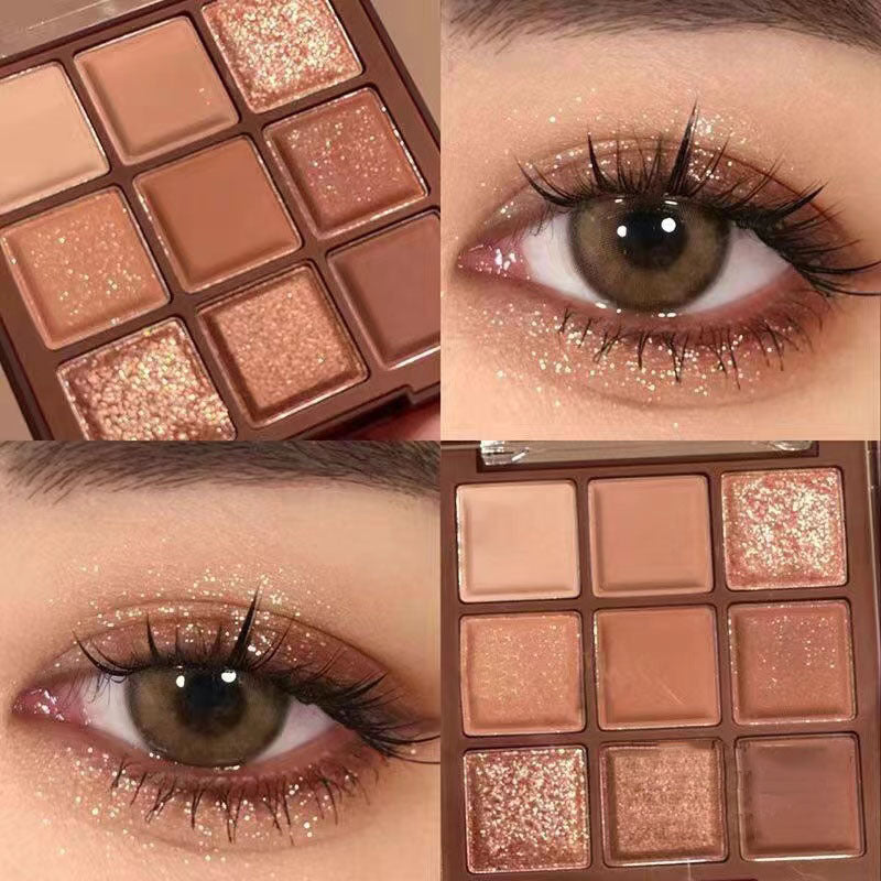 🔥Buy 1 Get 1 Free🔥Knitted Sweater 9 Shades Eyeshadow Palette, Earth Tone Matte Shimmer Glitter Orange Brown Chocolate Makeup