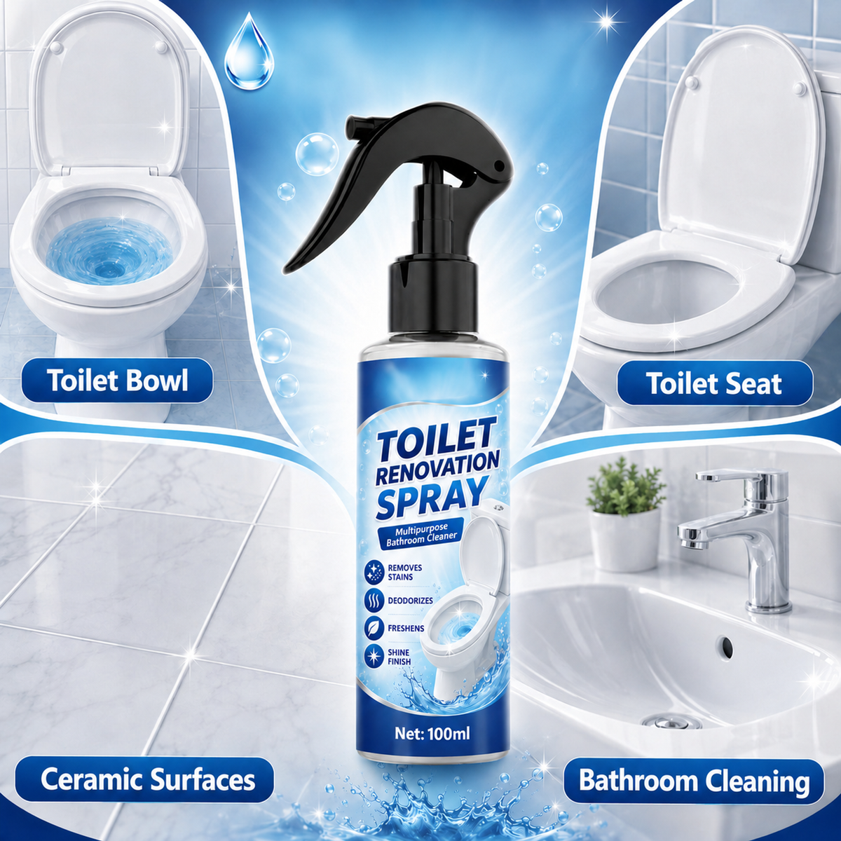 🔥LAST DAY SALE-50% OFF🎁100ML-Scented Antibacterial and Descaling Toilet Cleaner