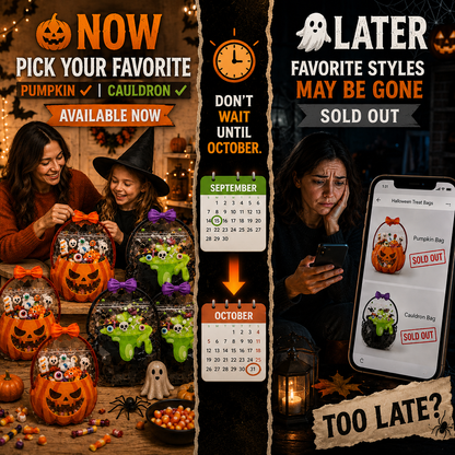 🎃 2026 Halloween Early Deal! 🎉Halloween Goodie Bags 🧡 Pumpkin & Cauldron Treat Bags
