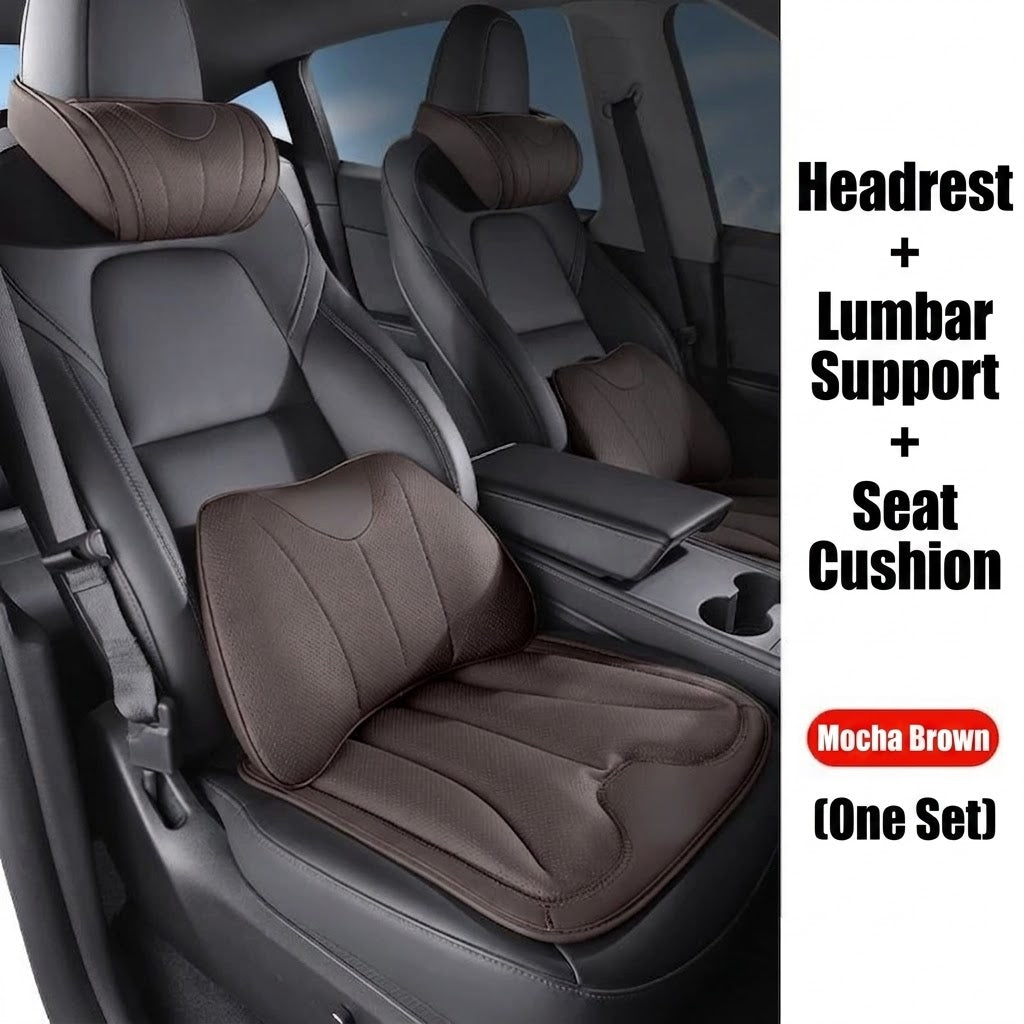 🔥50% OFF🎉Luxury Nappa Leather Car Neck Pillow – Premium Comfort & Support