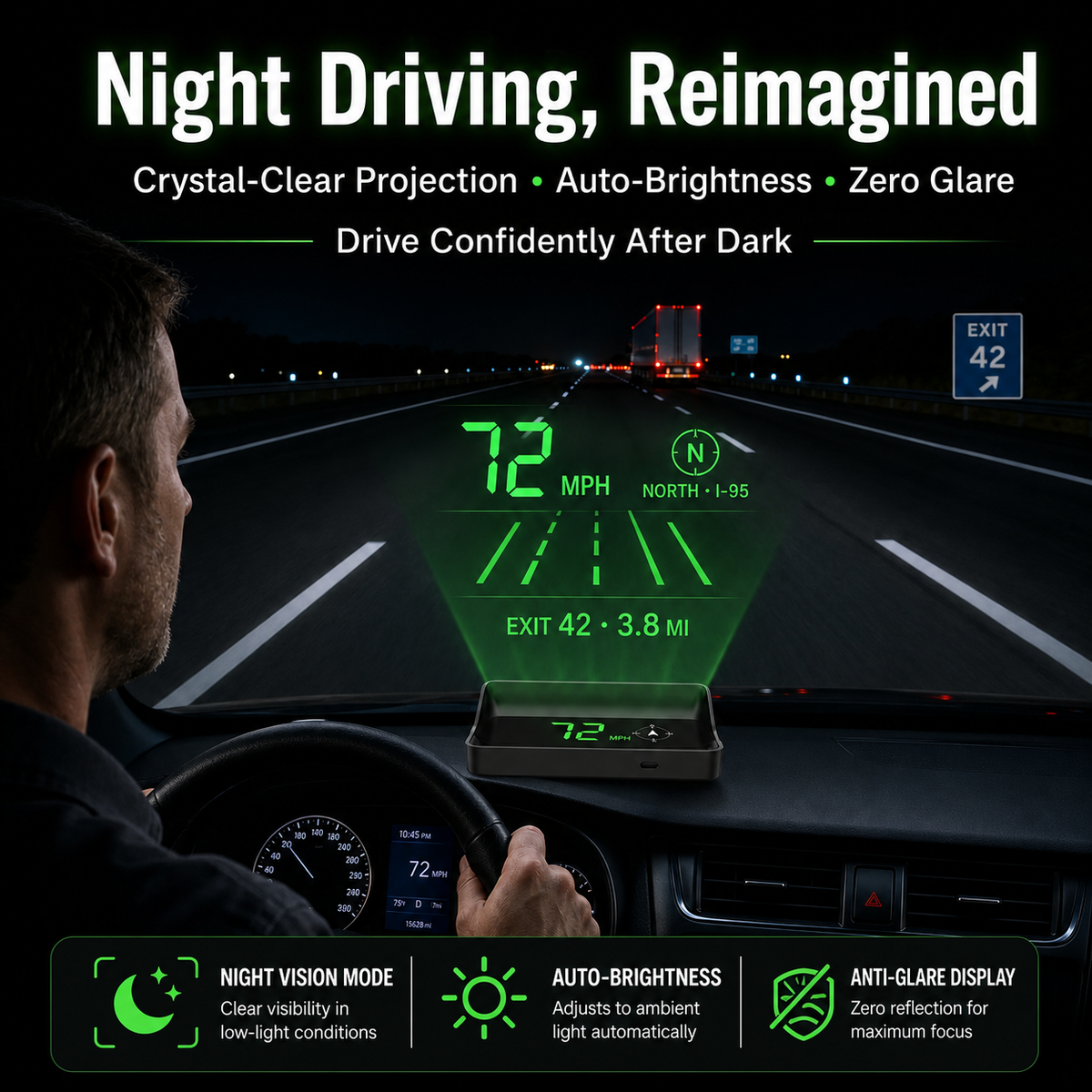 🚗Head-Up Display (HUD) Car GPS Digital Speedometer