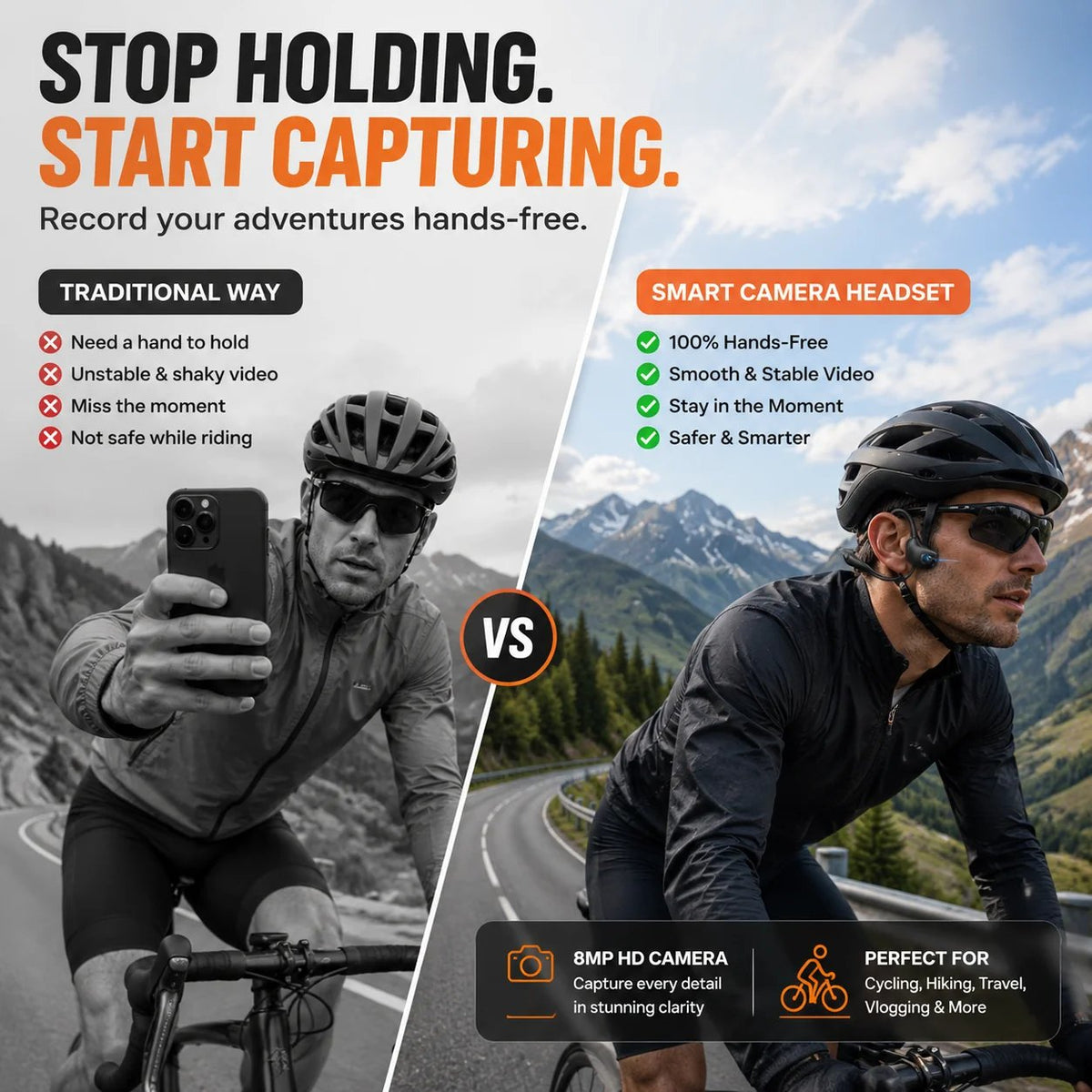 🔥LAST DAY 50% OFF – 🎧 8MP Smart Camera Open-Ear Headset – POV Video, Calls & AI Assistance 🎥