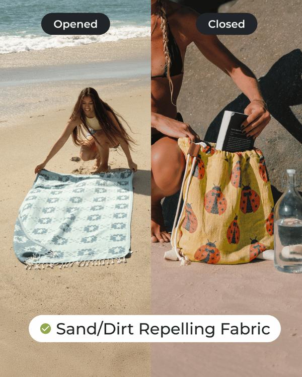 ⏰Limited-time 50% off 🏖️2-in-1 Convertible Towel & Backpack with Inner Zip Pocket & Sand-Repelling Fabric