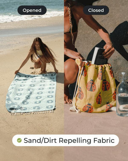 ⏰Limited-time 50% off 🏖️2-in-1 Convertible Towel & Backpack with Inner Zip Pocket & Sand-Repelling Fabric