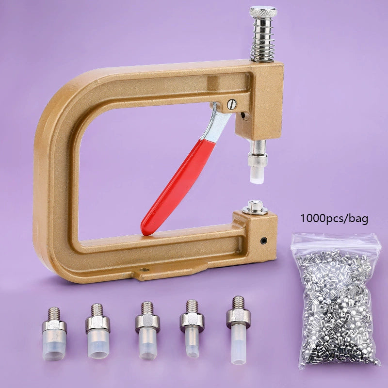 ✨50%off✨Manual Pearl Studding Machine Kit – DIY Rivet Tool for Clothes, Shoes, Bags & Handmade Ornaments