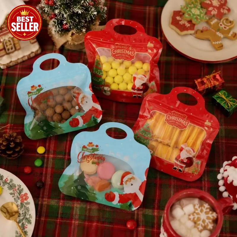 🎅LAST DAY SALE🎄Bestseller Self-Sealing Christmas Candy and Cookie Bags🍪Festive Self-Seal Treat Bags