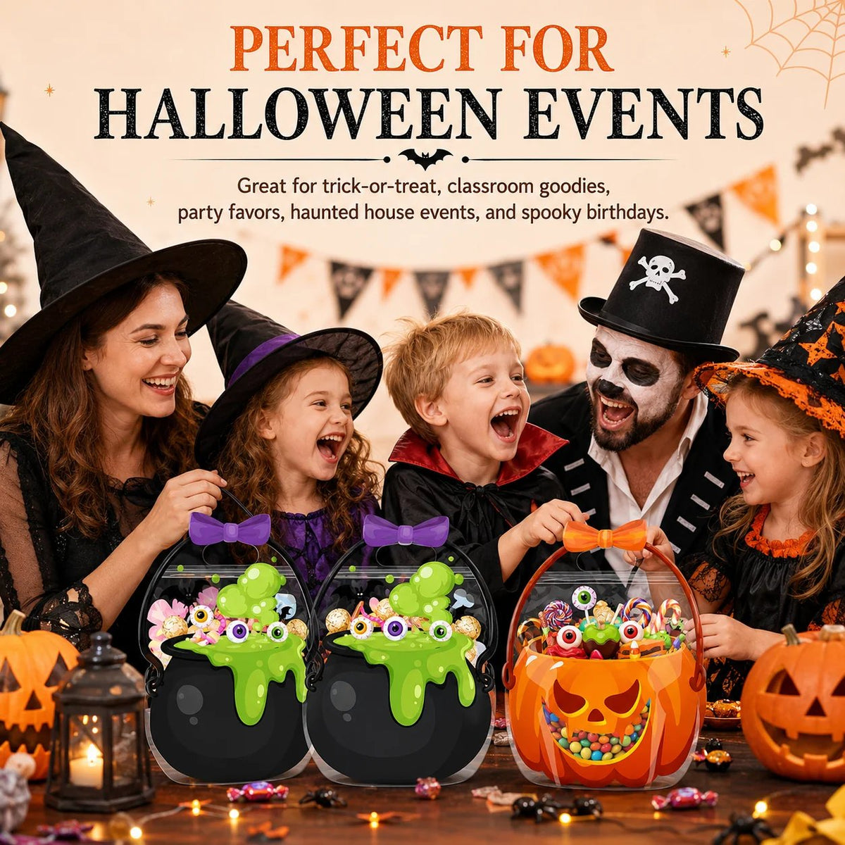 🎃 2026 Halloween Early Deal! 🎉Halloween Goodie Bags 🧡 Pumpkin & Cauldron Treat Bags