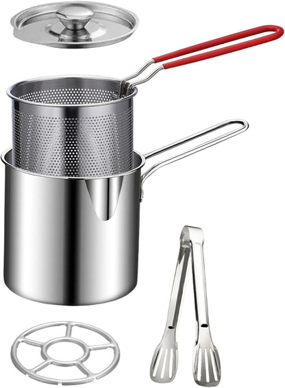 🍟 Limited-Time Half-Price Offer: Premium Stainless Steel Mini Deep Fryer & Oil Draining Set for Home Use